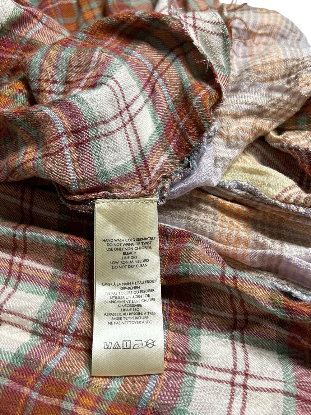 Free People We The Free Mix It Up Maxi Dress Splinter Plaid Denim Size 10 NWT - Picture 12 of 15